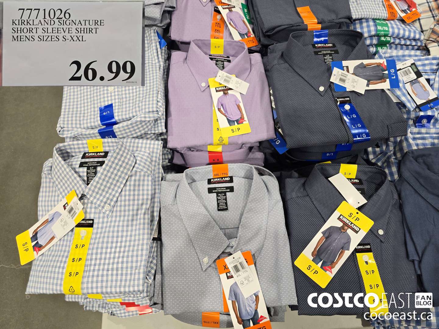 7771026 KIRKLAND SIGNATURE SHORT SLEEVE SHIRT MENS SIZES S-XXL $26.99