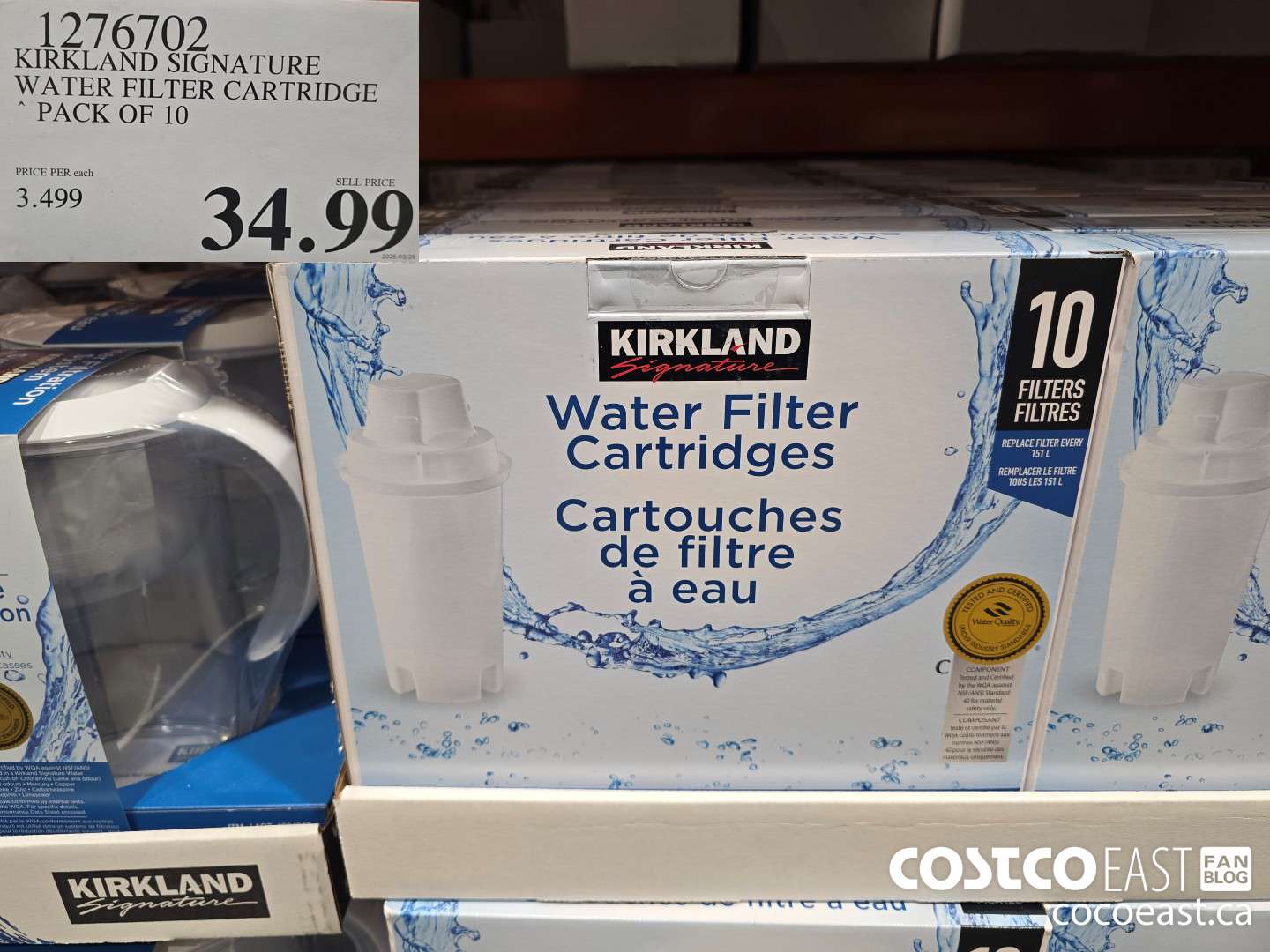 1276702 KIRKLAND SIGNATURE WATER FILTER CARTRIDGE PACK OF 10 $34.99