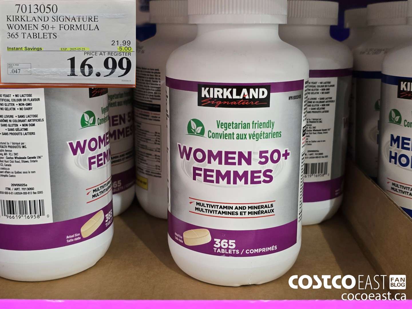 7013050 KIRKLAND SIGNATURE WOMEN 50+ FORMULA 365 TABLETS ($5.00 INSTANT SAVINGS EXPIRES ON 2025-05-25) $16.99