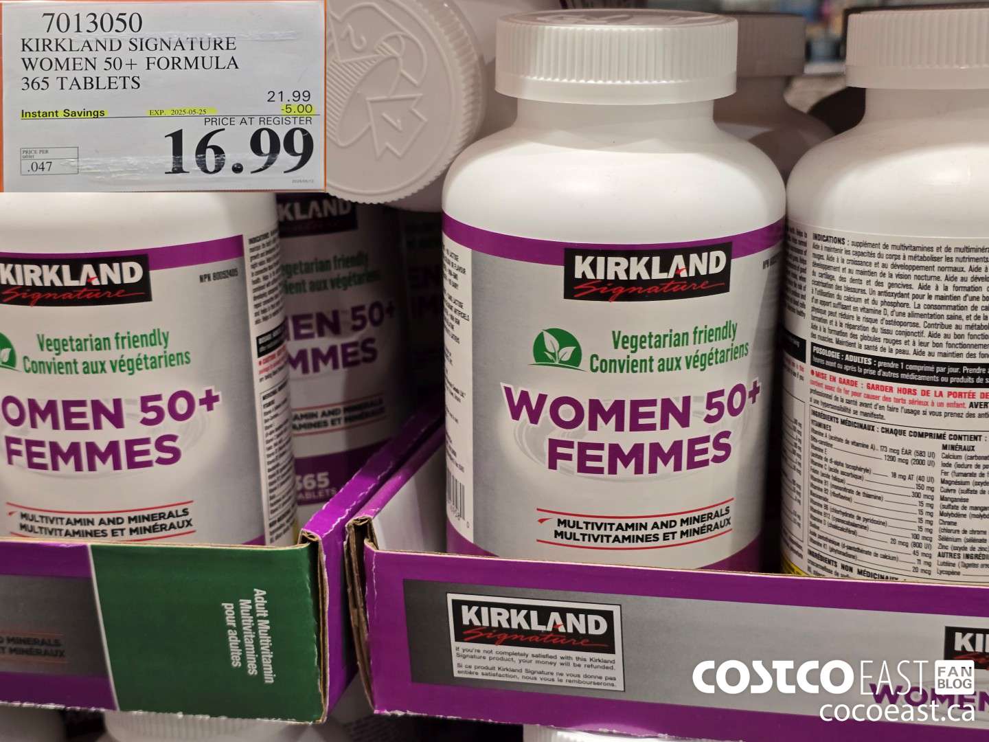 7013050 KIRKLAND SIGNATURE WOMEN 50+ FORMULA 365 TABLETS ($5.00 INSTANT SAVINGS EXPIRES ON 2025-05-25) $16.99