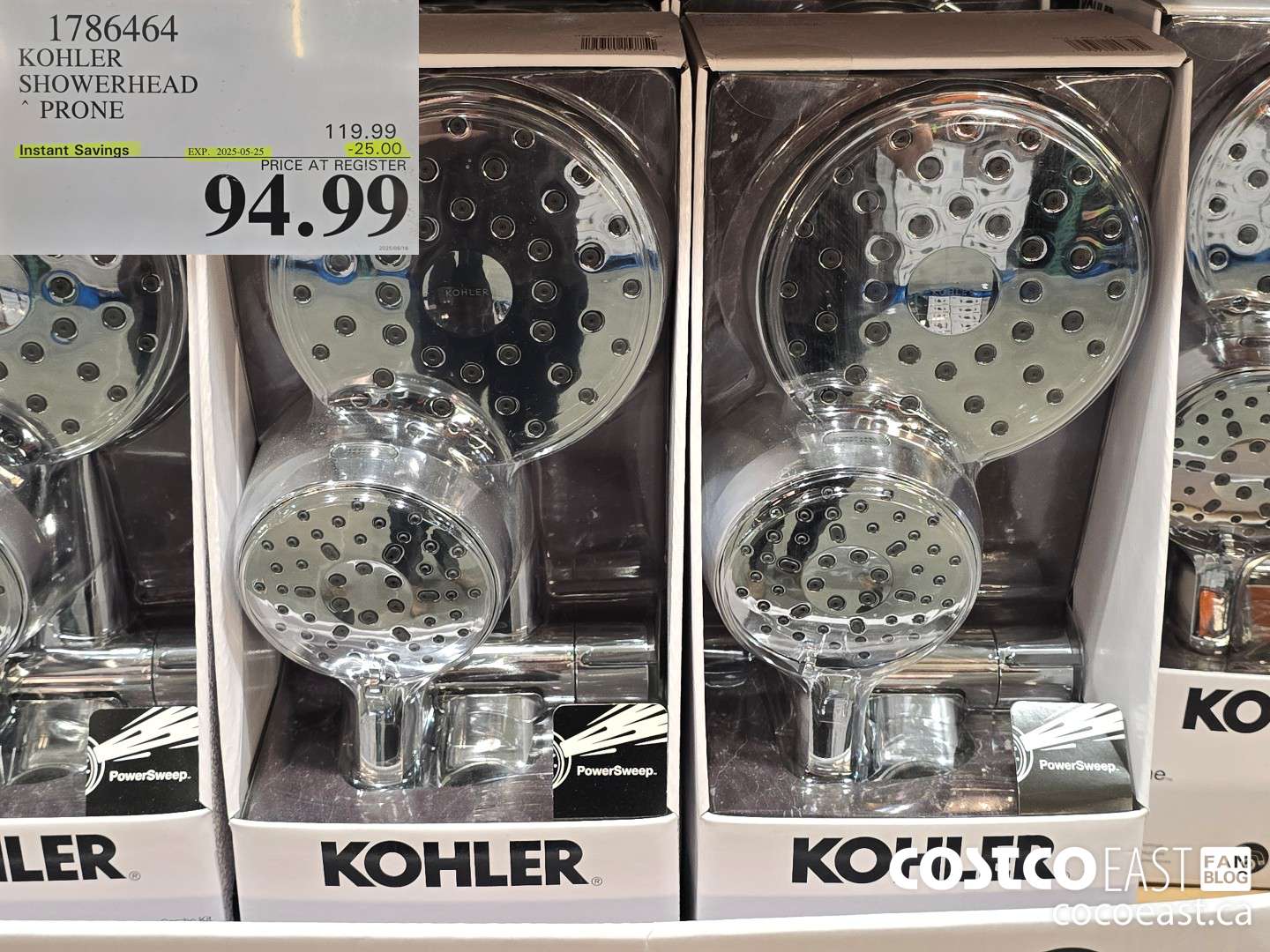1786464 KOHLER SHOWERHEAD PRONE ($25.00 INSTANT SAVINGS EXPIRES ON 2025-05-25) $94.99