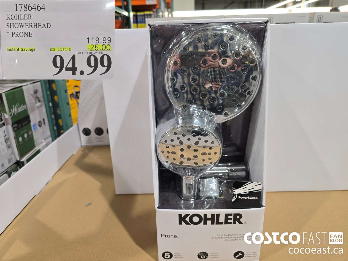1786464 KOHLER SHOWERHEAD PRONE ($25.00 INSTANT SAVINGS EXPIRES ON 2025-05-25) $94.99