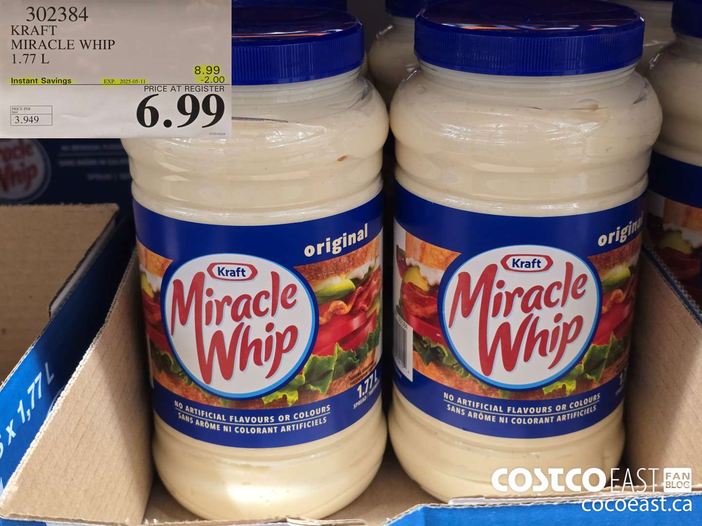 302384 KRAFT MIRACLE WHIP 1.77 L ($2.00 INSTANT SAVINGS EXPIRES ON 2025-05-11) $6.99