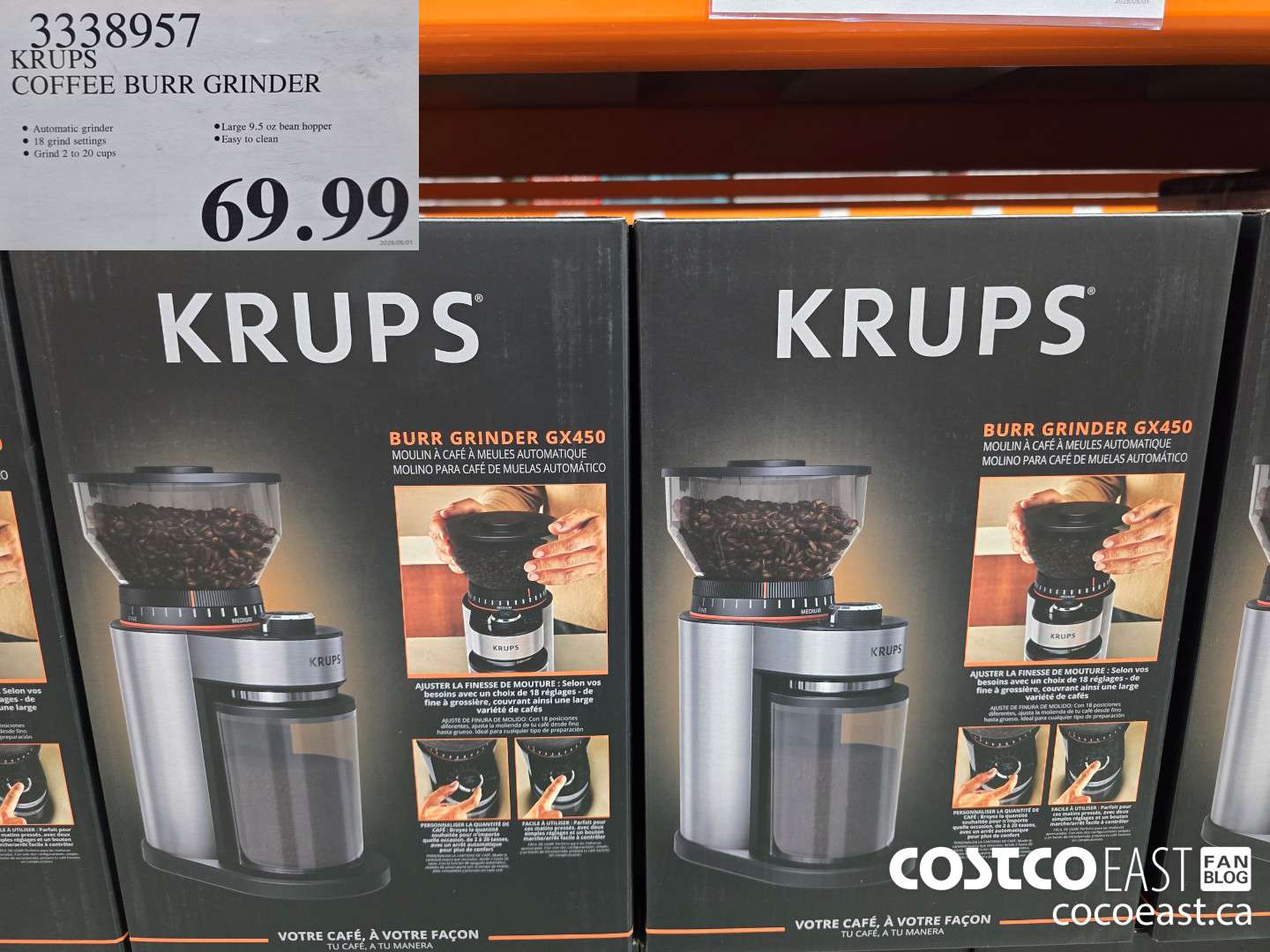 3338957 KRUPS COFFEE BURR GRINDER $69.99