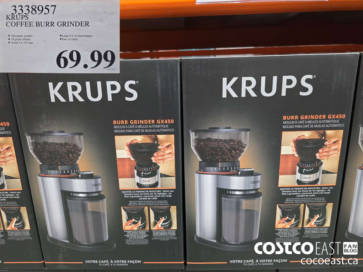 3338957 KRUPS COFFEE BURR GRINDER $69.99