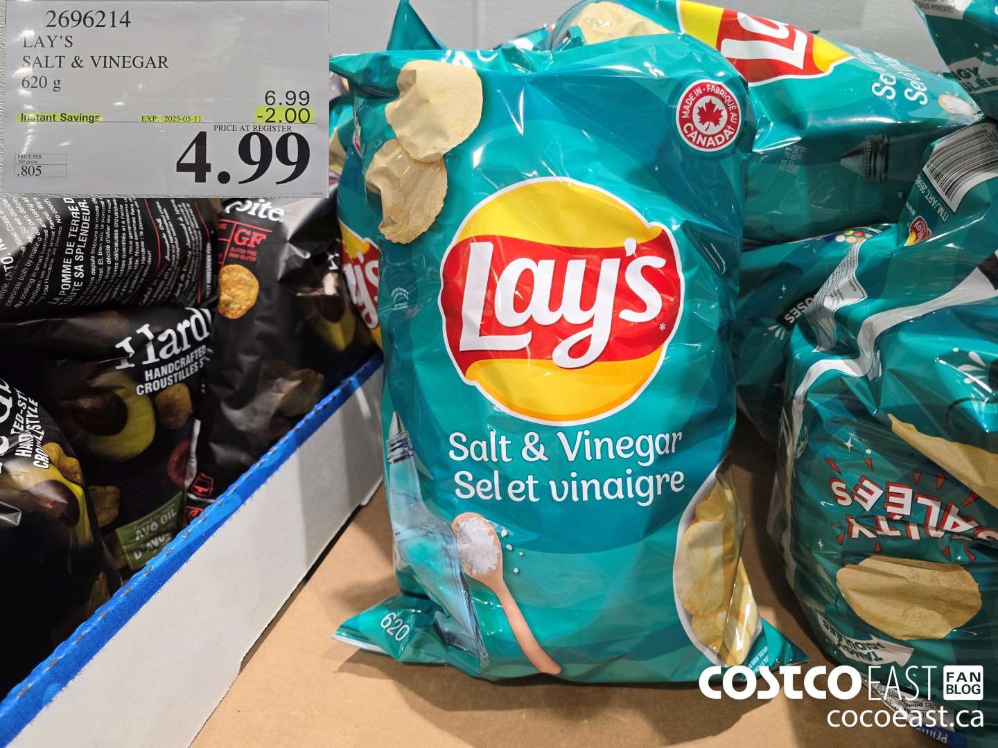 2696214 LAY'S SALT & VINEGAR 620 g ($2.00 INSTANT SAVINGS EXPIRES ON 2025-05-11) $4.99