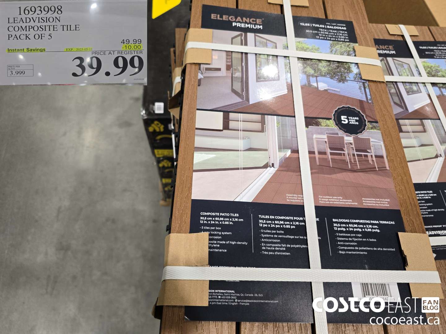 1693998 LEADVISION COMPOSITE TILE PACK OF 5 ($10.00 INSTANT SAVINGS EXPIRES ON 2025-05-11) $39.99