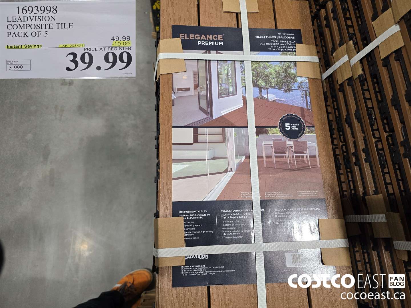 1693998 LEADVISION COMPOSITE TILE PACK OF 5 ($10.00 INSTANT SAVINGS EXPIRES ON 2025-05-11) $39.99