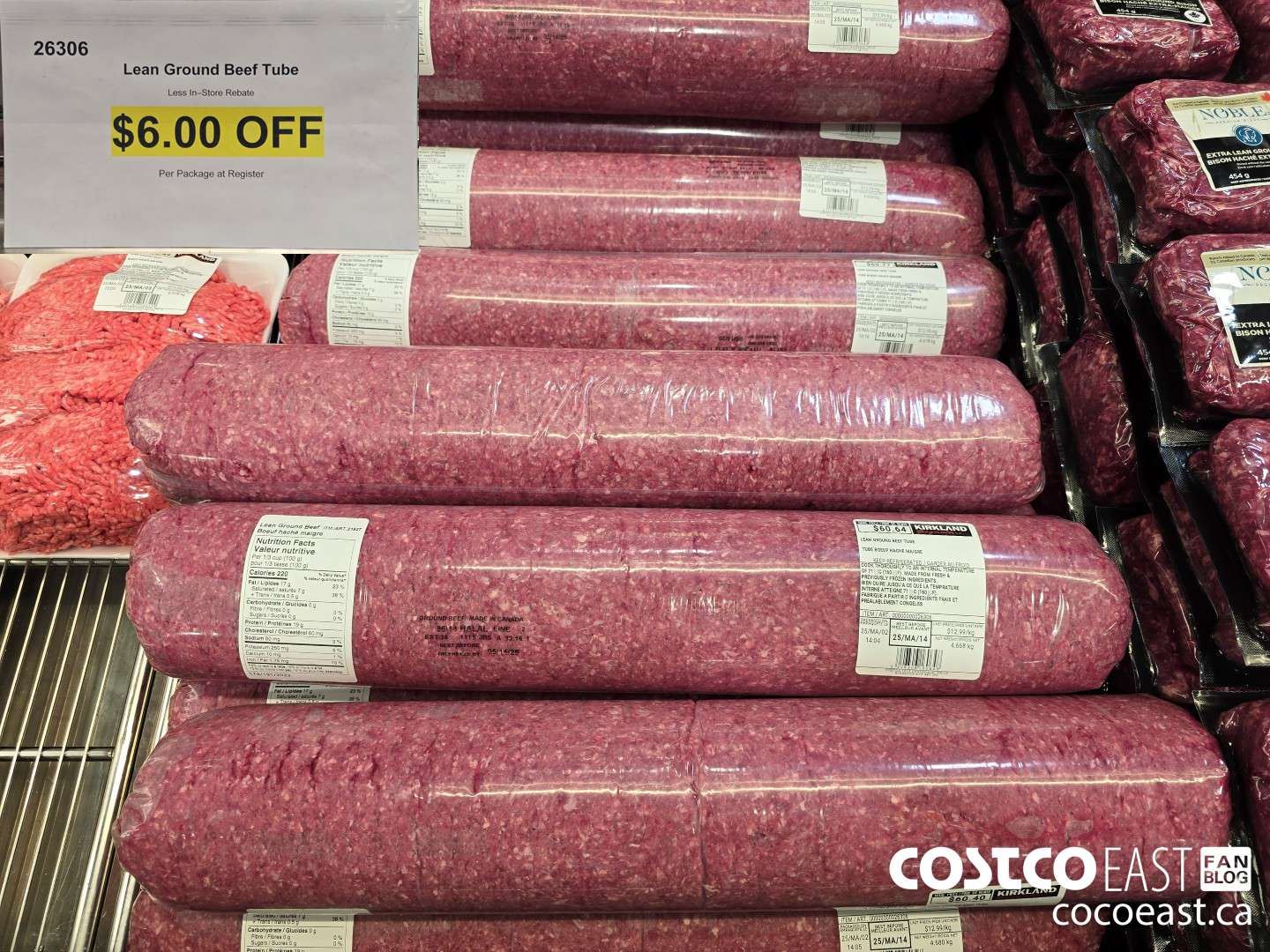 26306 LEAN GROUND BEEF TUBE ($6.00 INSTANT SAVINGS)