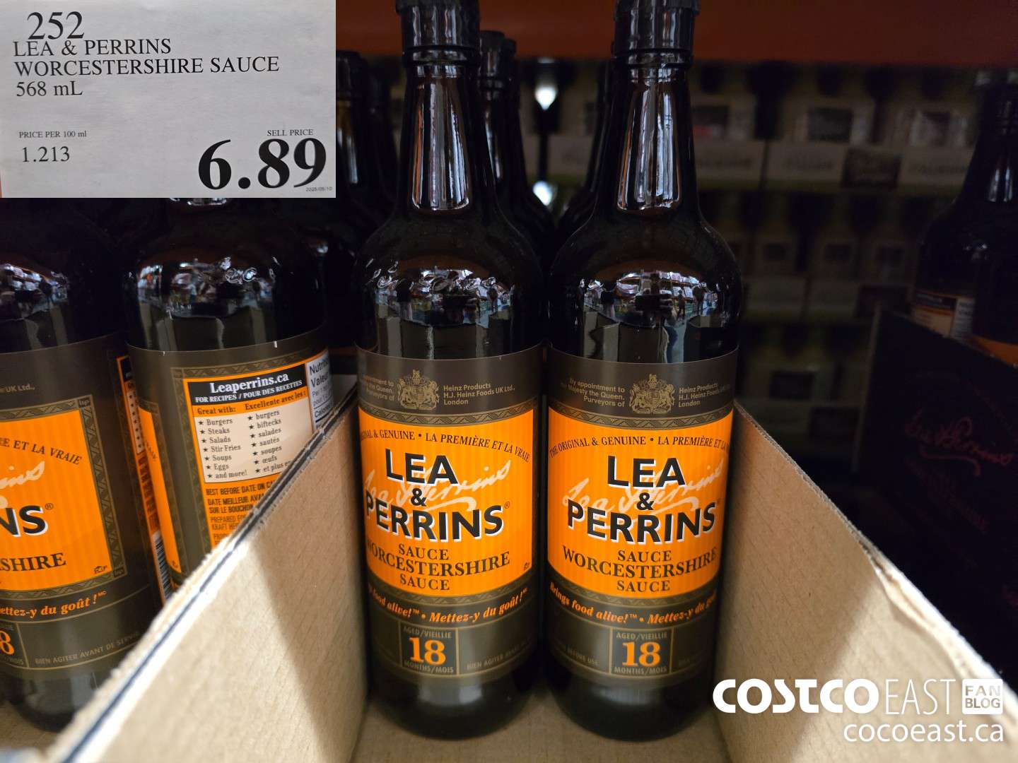 252 LEA & PERRINS WORCESTERSHIRE SAUCE 568 ML $6.99