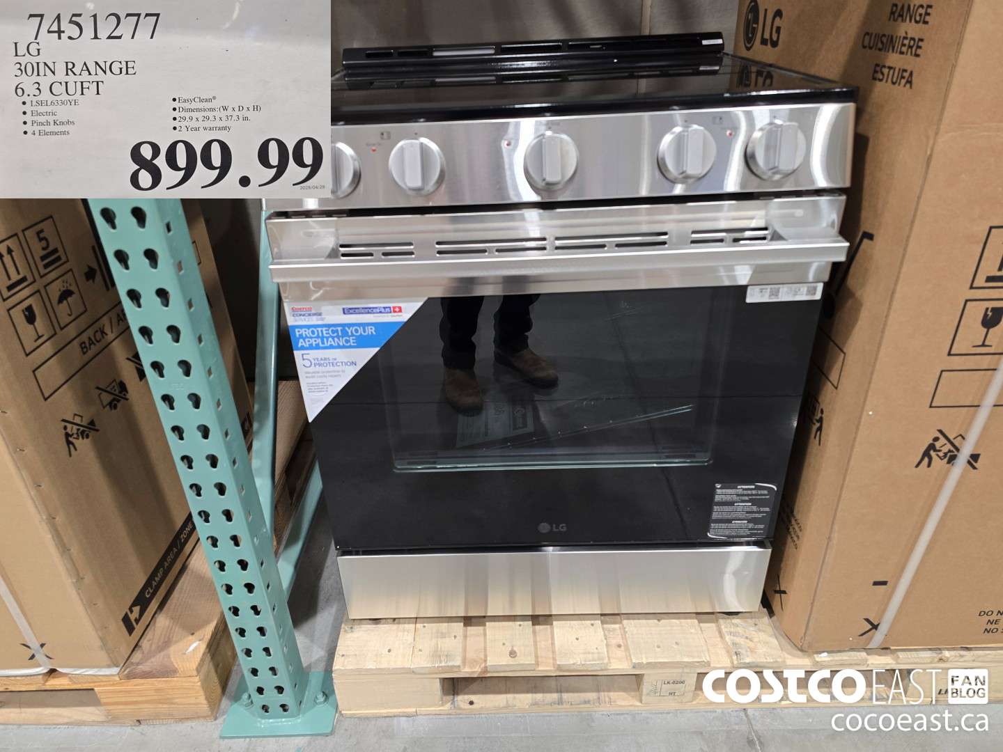 7451277 LG 30IN RANGE 6:3 CUFT $899.99