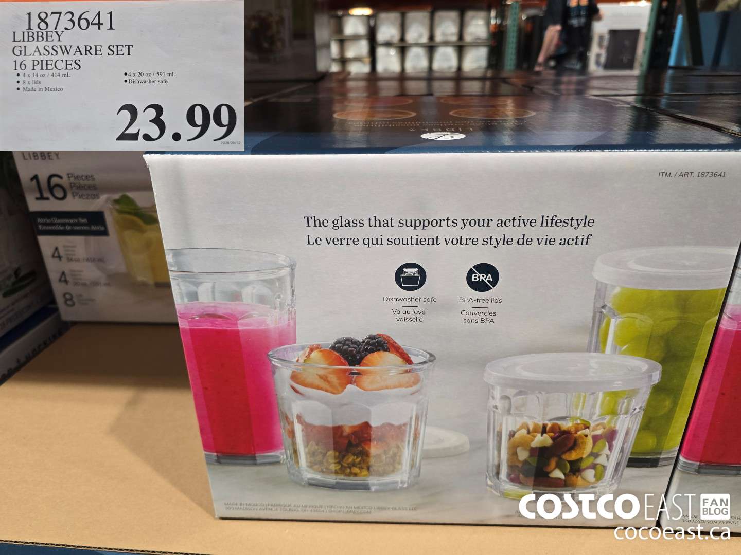 1873641 LIBBEY GLASSWARE SET 16 PIECES $23.99