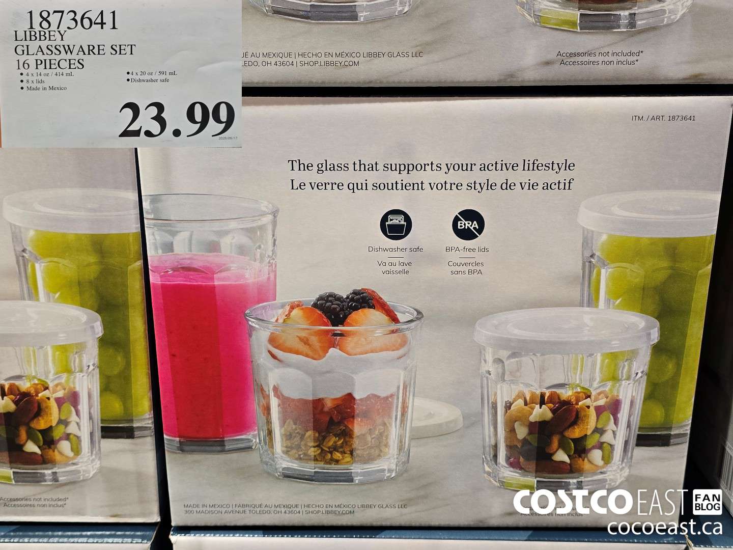 1873641 LIBBEY GLASSWARE SET 16 PIECES $23.99