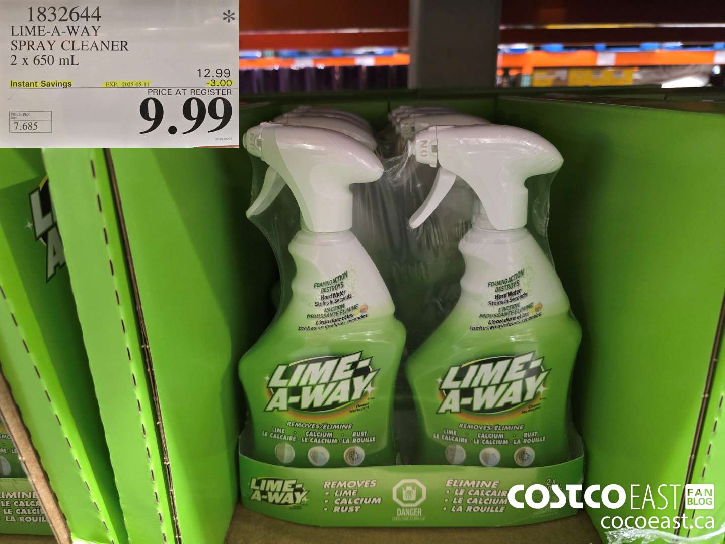 1832644 LIME-A-WAY SPRAY CLEANER 2 x 650 mL ($3.00 INSTANT SAVINGS EXPIRES ON 2025-05-11) $9.99