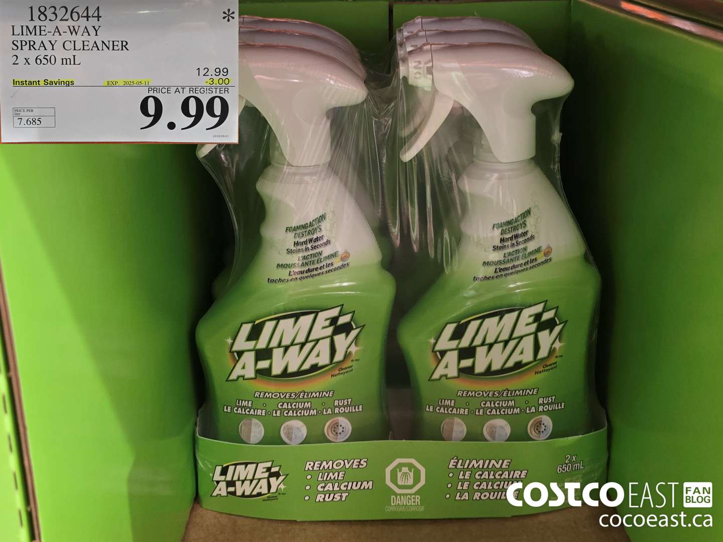 1832644 LIME-A-WAY SPRAY CLEANER 2 x 650 mL ($3.00 INSTANT SAVINGS EXPIRES ON 2025-05-11) $9.99