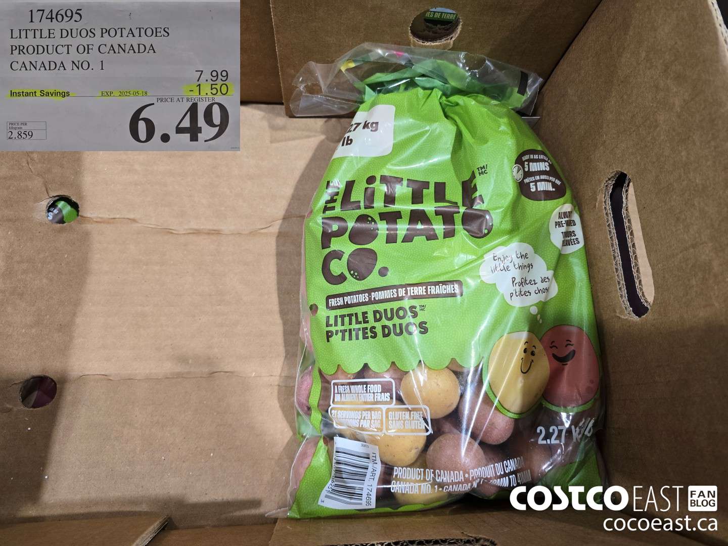 174695 LITTLE DUOS POTATOES PRODUCT OF CANADA CANADA NO.1 ($1.50 INSTANT SAVINGS EXPIRES ON 2025-05-18) $6.49