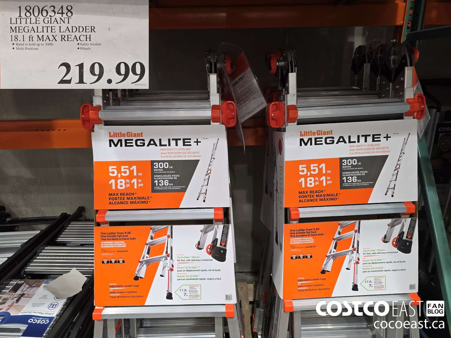 1806348 LITTLE GIANT MEGALITE LADDER 18.1 ft MAX REACH $219.99