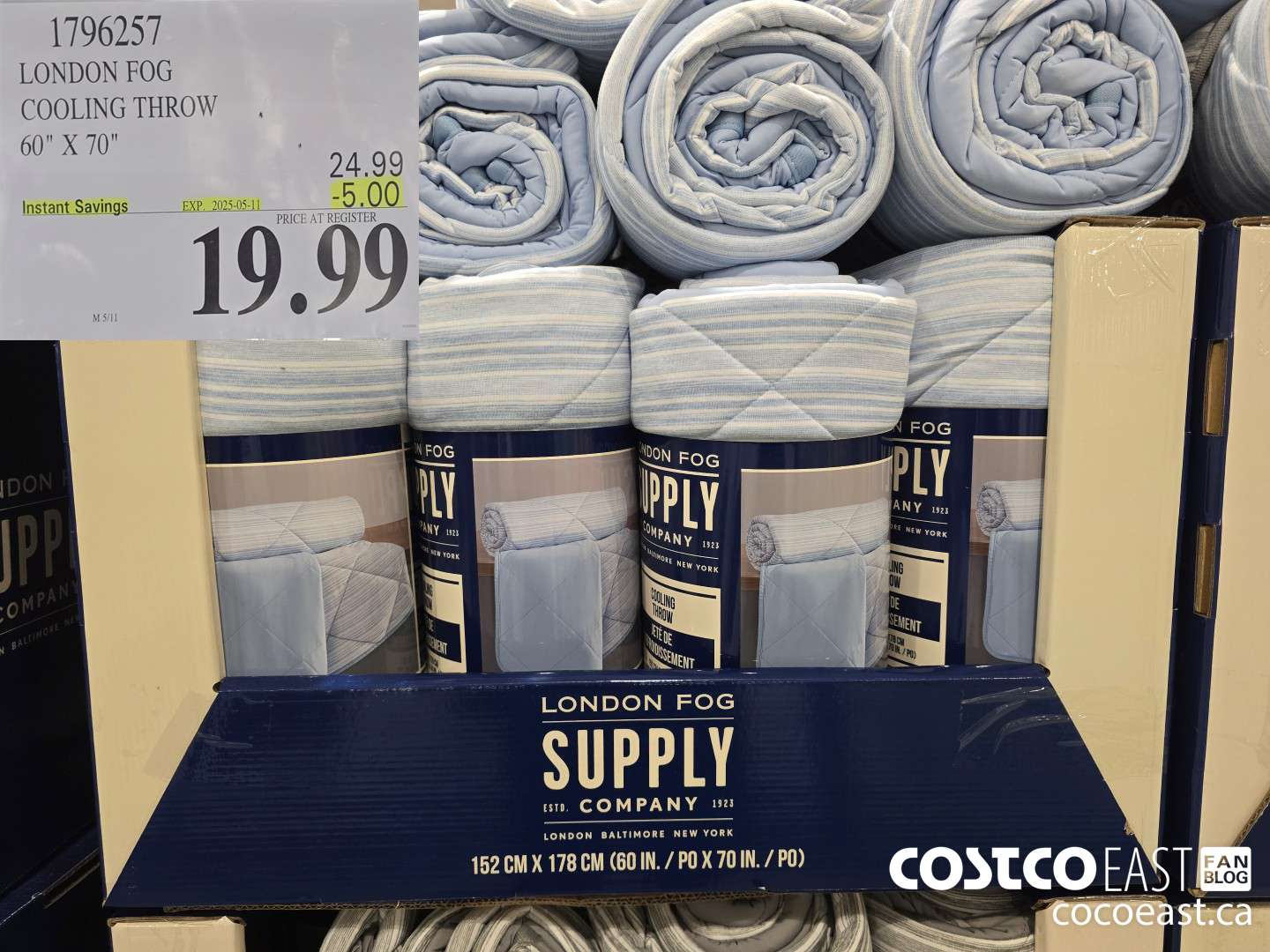 1796257 LONDON FOG COOLING THROW 60