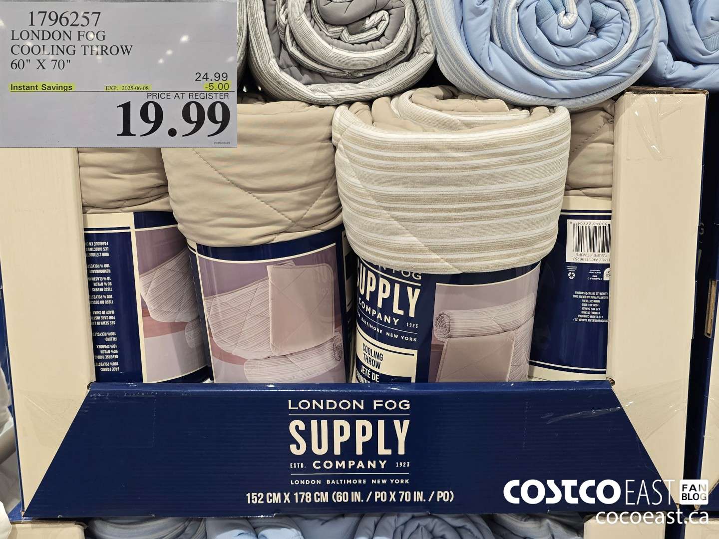 1796257 LONDON FOG COOLING THROW 60