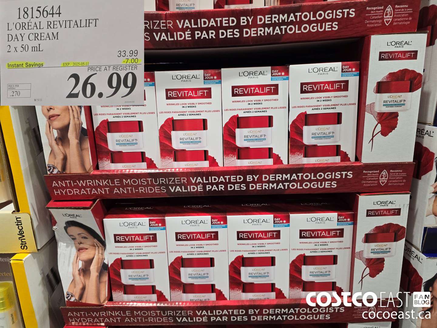 1815644 L'OREAL REVITALIFT DAY CREAM 2x50 mL ($7.00 INSTANT SAVINGS EXPIRES ON 2025-05-11) $26.99