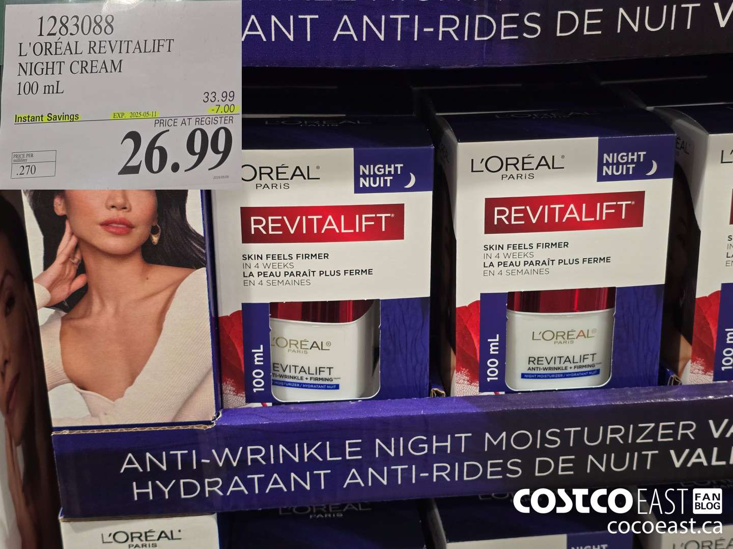 1283088 L'OREAL REVITALIFT NIGHT CREAM 100 mL ($7.00 INSTANT SAVINGS EXPIRES ON 2025-05-11) $26.99
