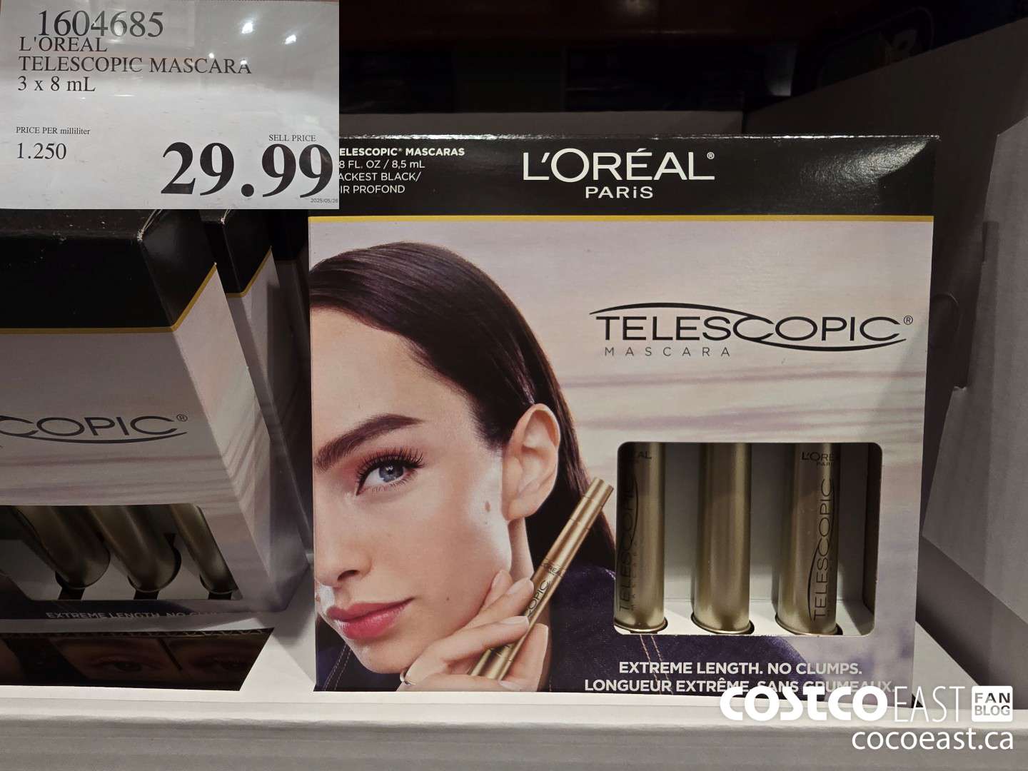 1604685 L'OREAL TELESCOPIC MASCARA 3 x 8 mL $29.99