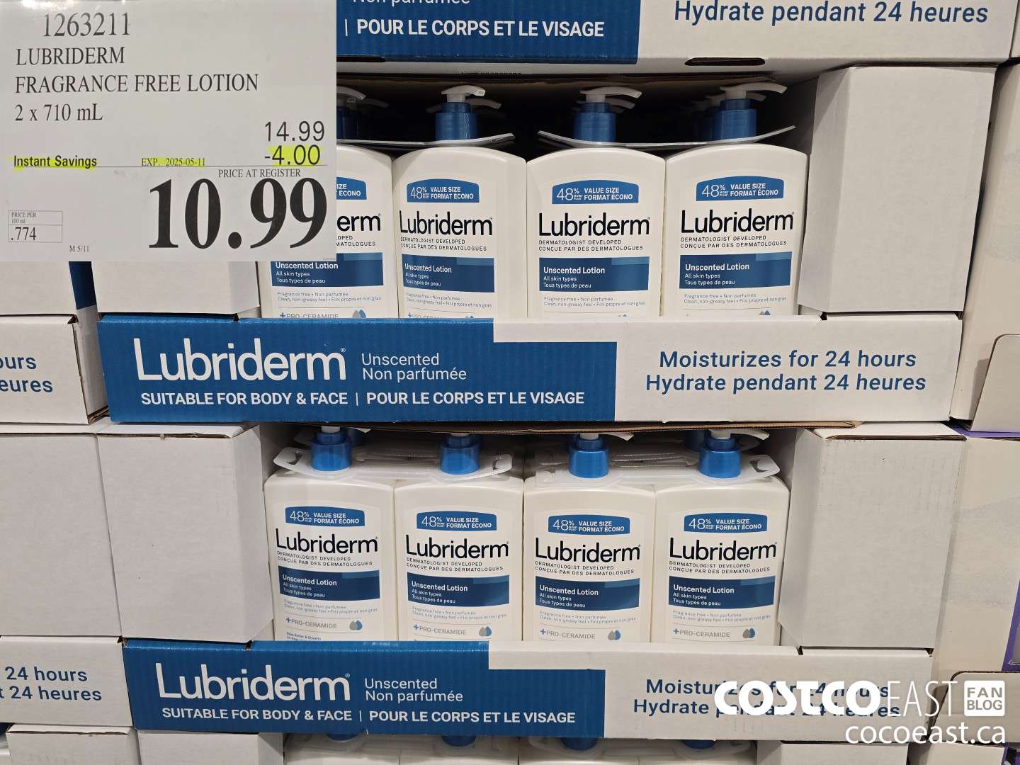 1263211 LUBRIDERM FRAGRANCE FREE LOTION 2 X 710 ML ($4.00 INSTANT SAVINGS EXPIRES ON 2025-05-11) $10.99