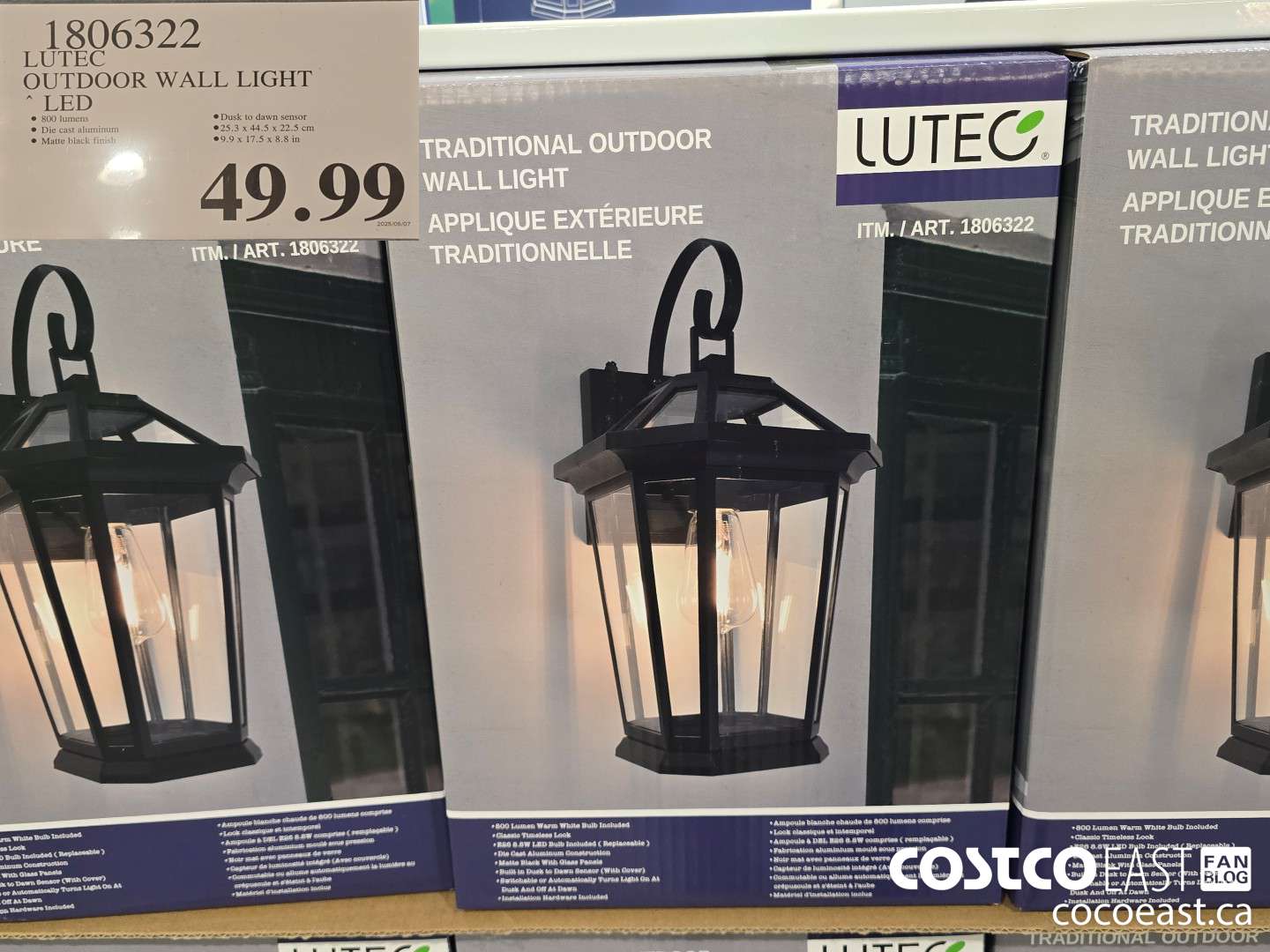 1806322 LUTEC OUTDOOR WALL LIGHT * LED $49.99