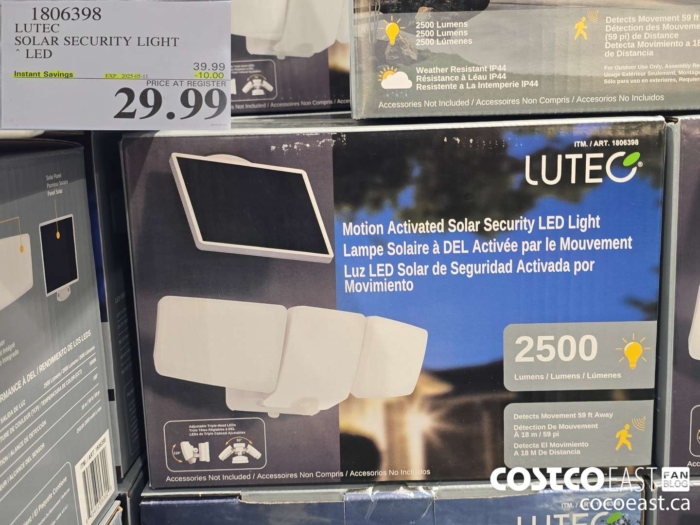 1806398 LUTEC SOLAR SECURITY LIGHT LED ($10.00 INSTANT SAVINGS EXPIRES ON 2025-05-11) $29.99