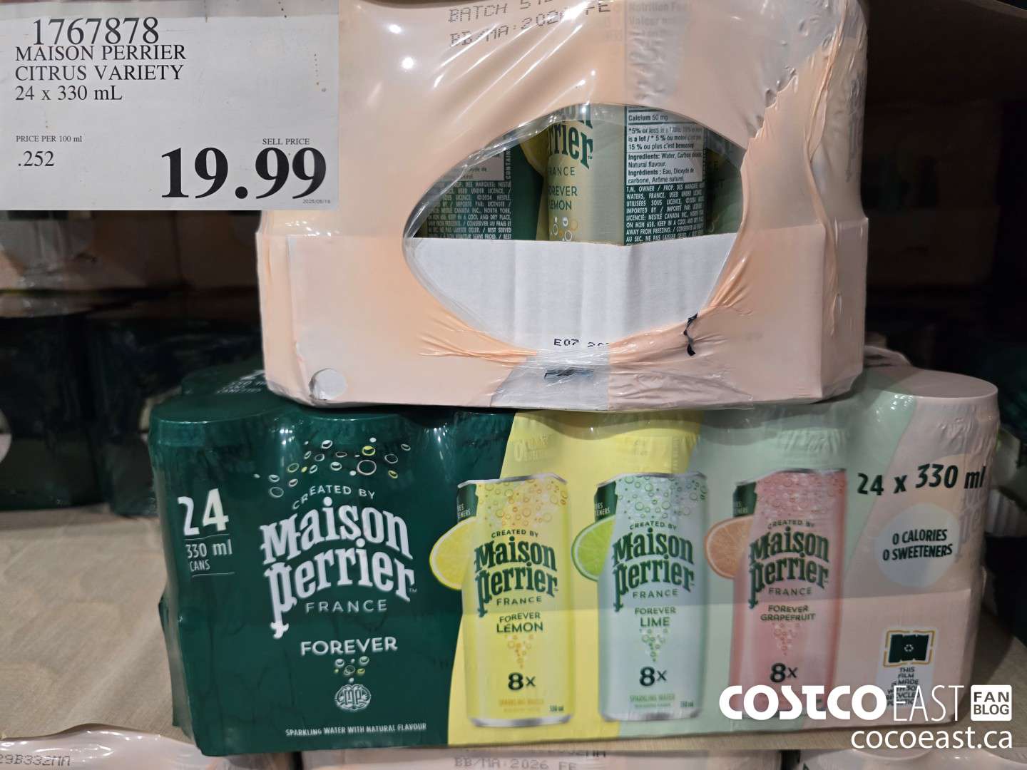 1767878 MAISON PERRIER CITRUS VARIETY 24 x 330 mL $19.99