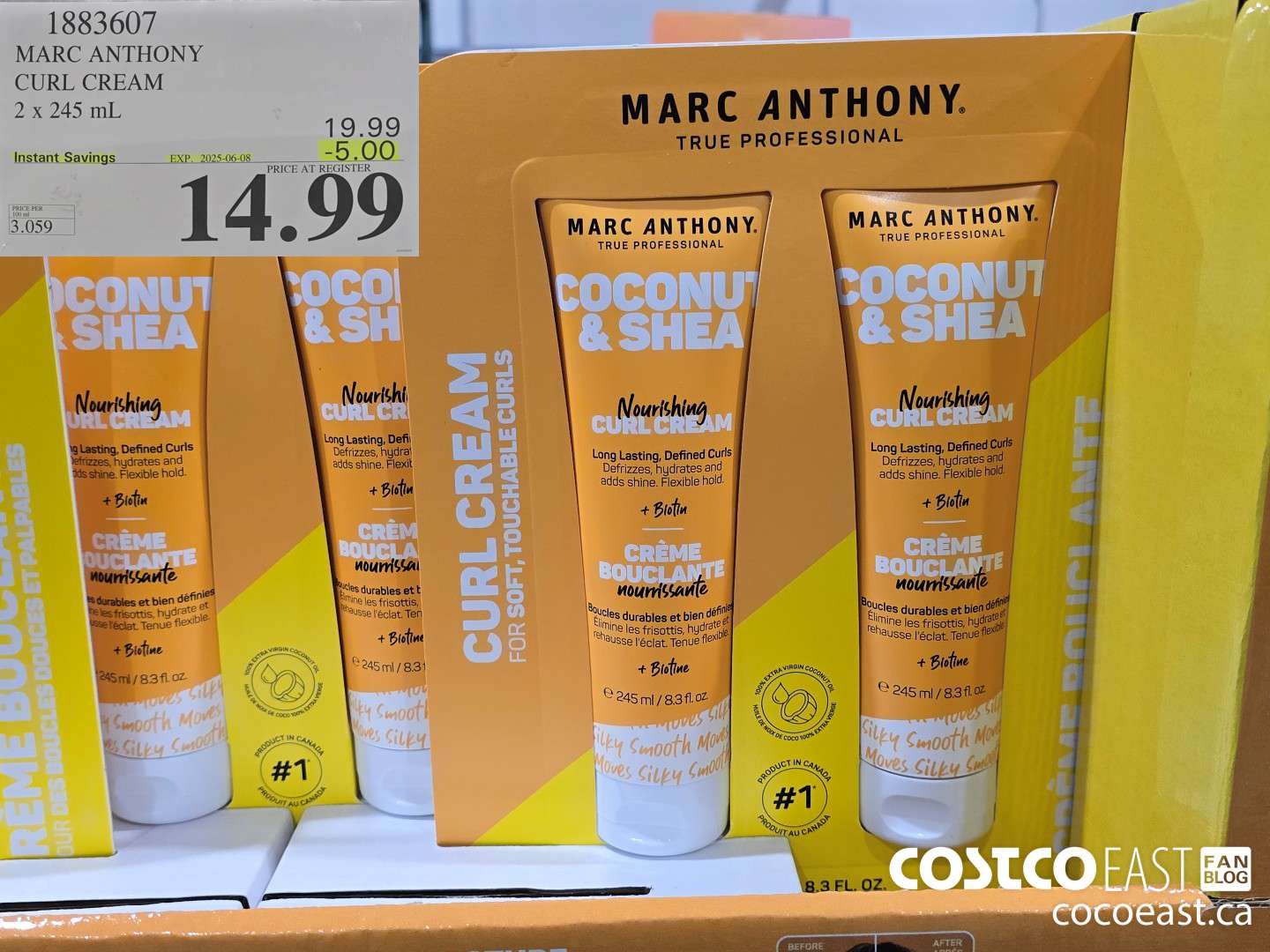 1883607 MARC ANTHONY CURL CREAM 2 X 245 ML ($5.00 INSTANT SAVINGS EXPIRES ON 2025-06-08) $14.99
