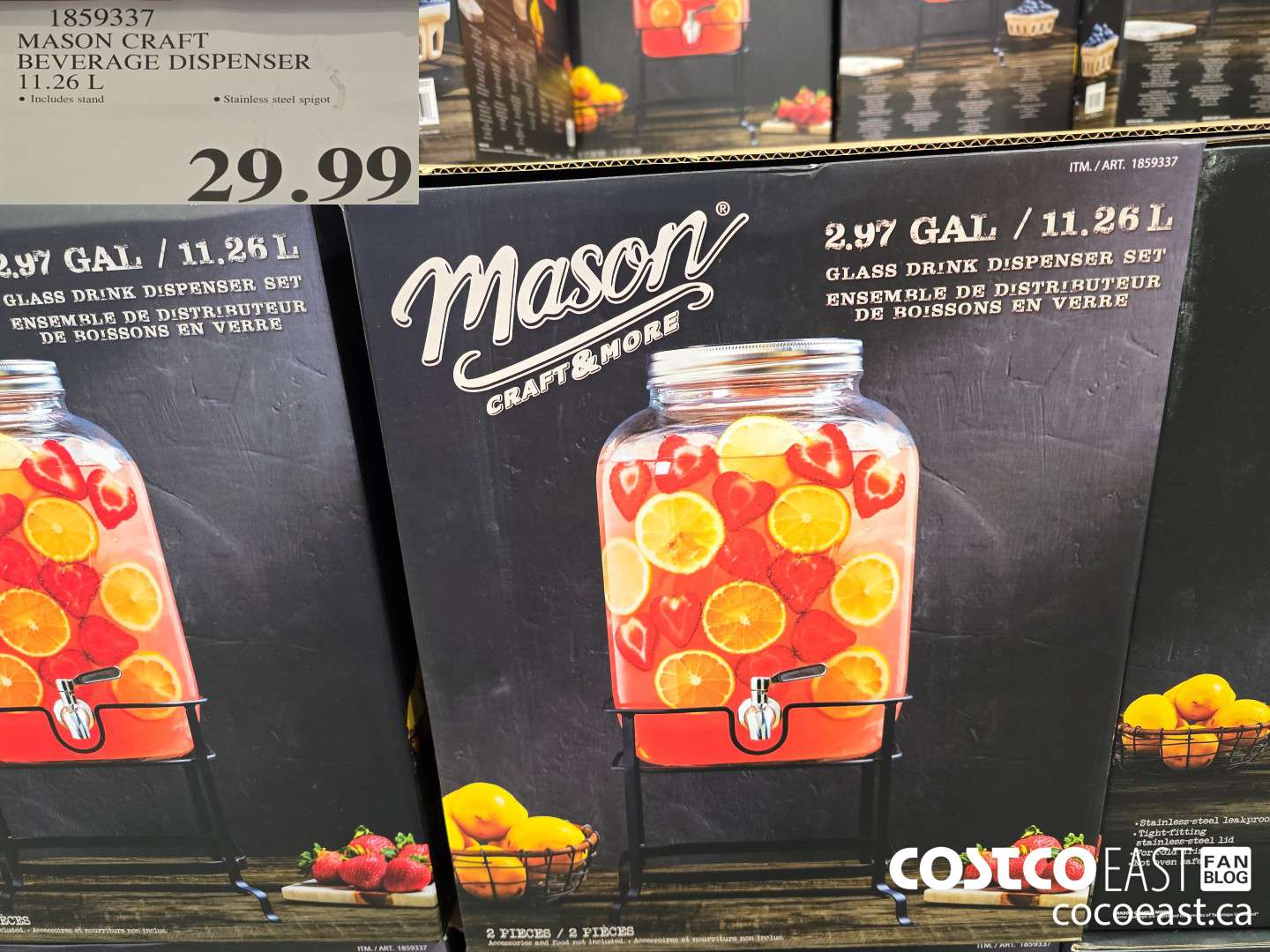 1859337 MASON CRAFT BEVERAGE DISPENSER 11.26 L $29.99