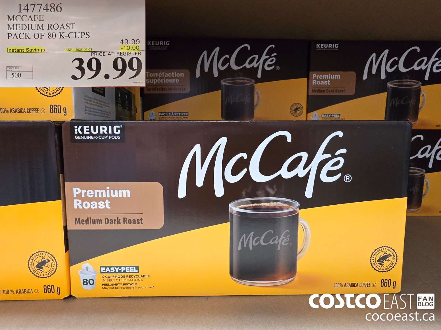 1477486 MCCAFE MEDIUM ROAST PACK OF 80 K-CUPS ($10.00 INSTANT SAVINGS EXPIRES ON 2025-06-08) $39.99