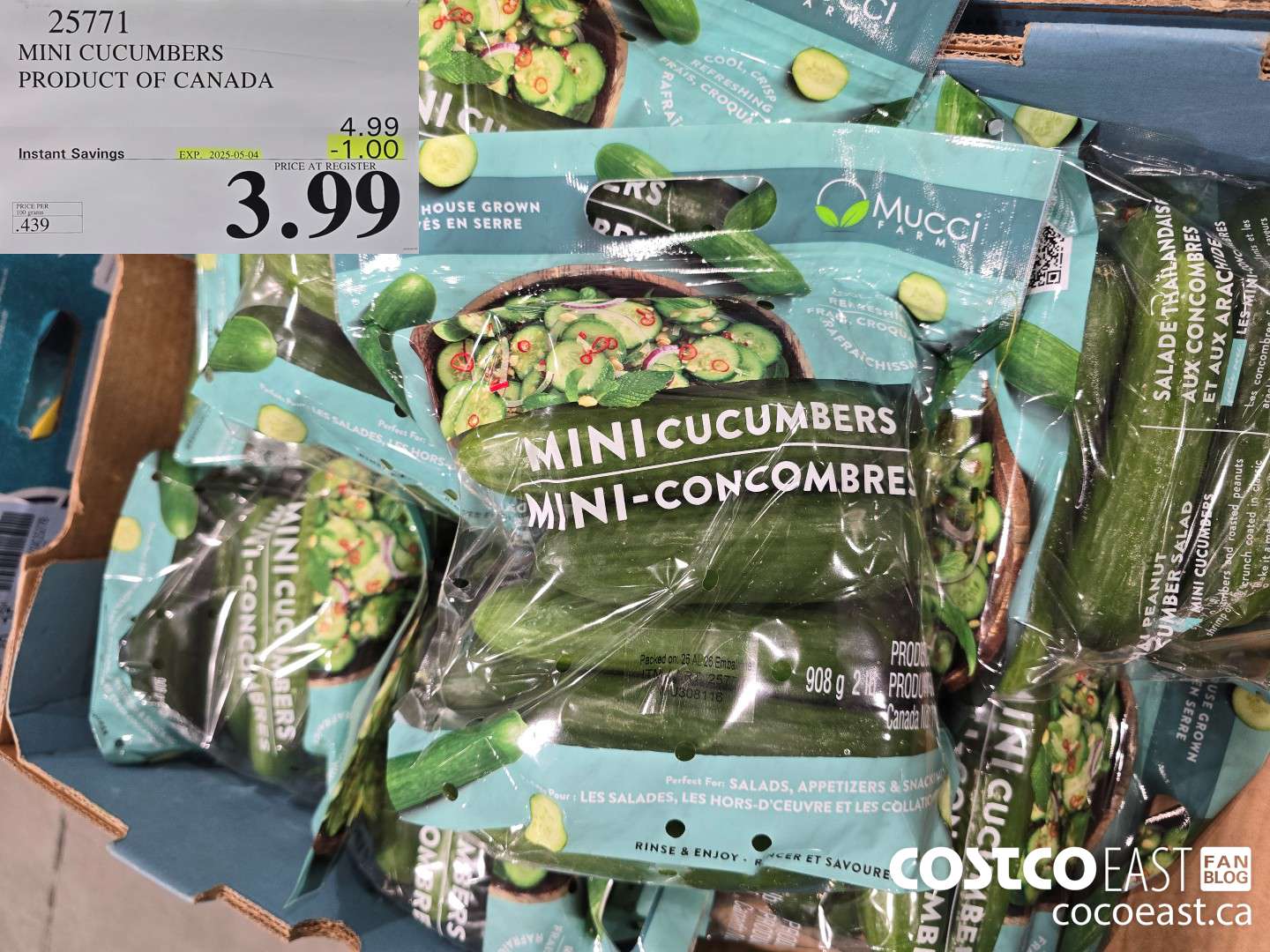 25771 MINI CUCUMBERS PRODUCT OF CANADA ($1.00 INSTANT SAVINGS EXPIRES ON 2025-05-04) $3.99