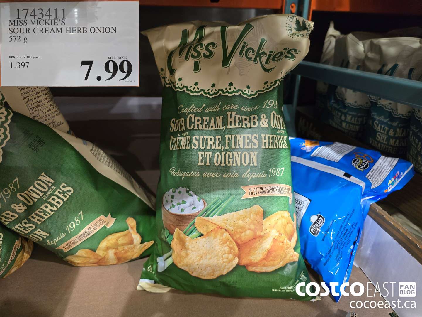 1743411 MISS VICKIES SOUR CREAM HERB ONION 572 G $7.99