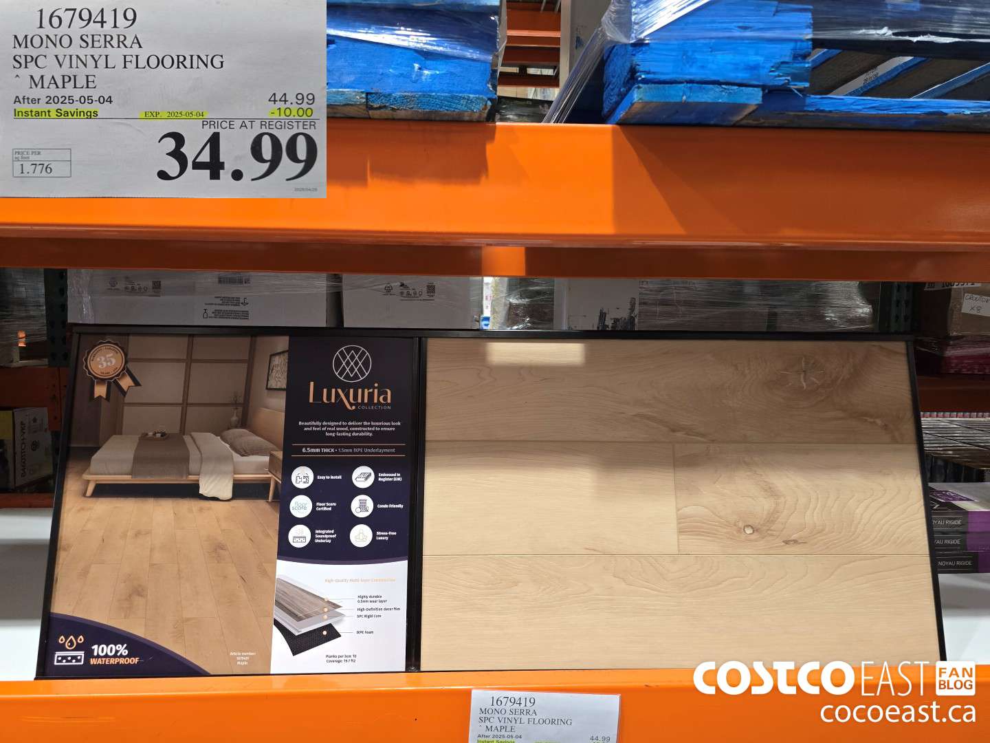 1679419 MONO SERRA SPC VINYL FLOORING MAPLE ($10.00 INSTANT SAVINGS EXPIRES ON 2025-05-04) $34.99