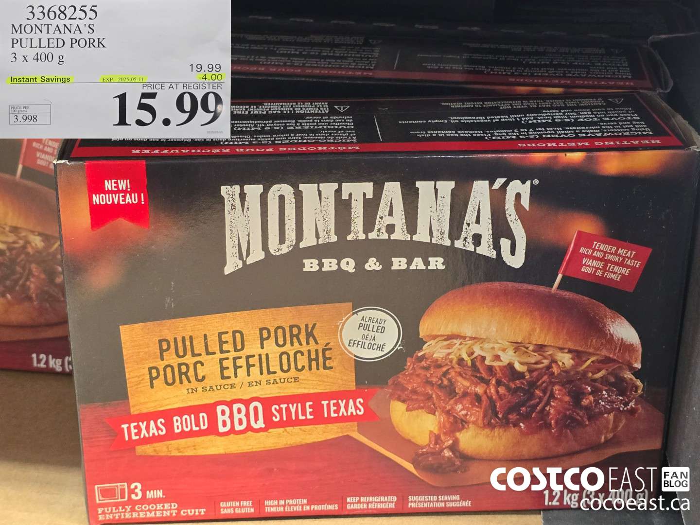 3368255 MONTANA'S PULLED PORK 400 g ($4.00 INSTANT SAVINGS EXPIRES ON 2025-05-11) $15.99