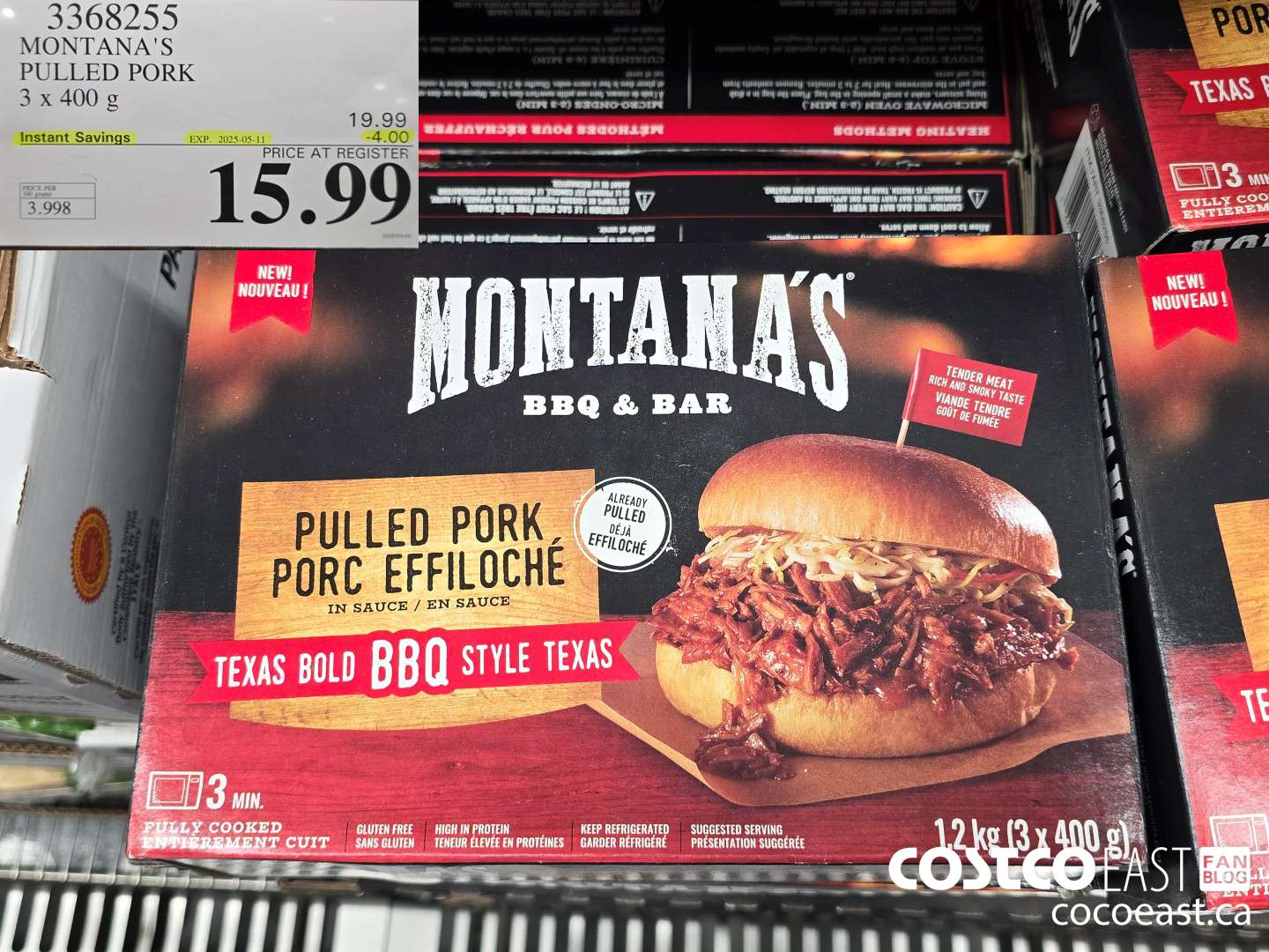 3368255 MONTANA'S PULLED PORK 400 g ($4.00 INSTANT SAVINGS EXPIRES ON 2025-05-11) $15.99