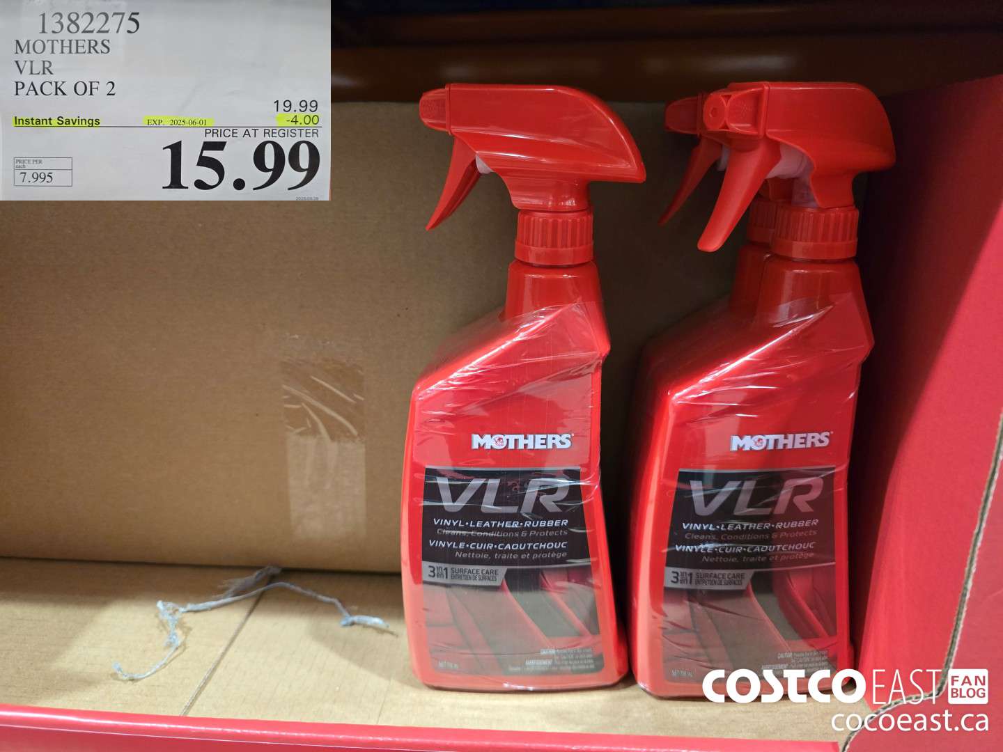 1382275 MOTHERS VLR CAR CLEANER PACK OF 2 ($4.00 INSTANT SAVINGS EXPIRES ON 2025-06-01) $15.99
