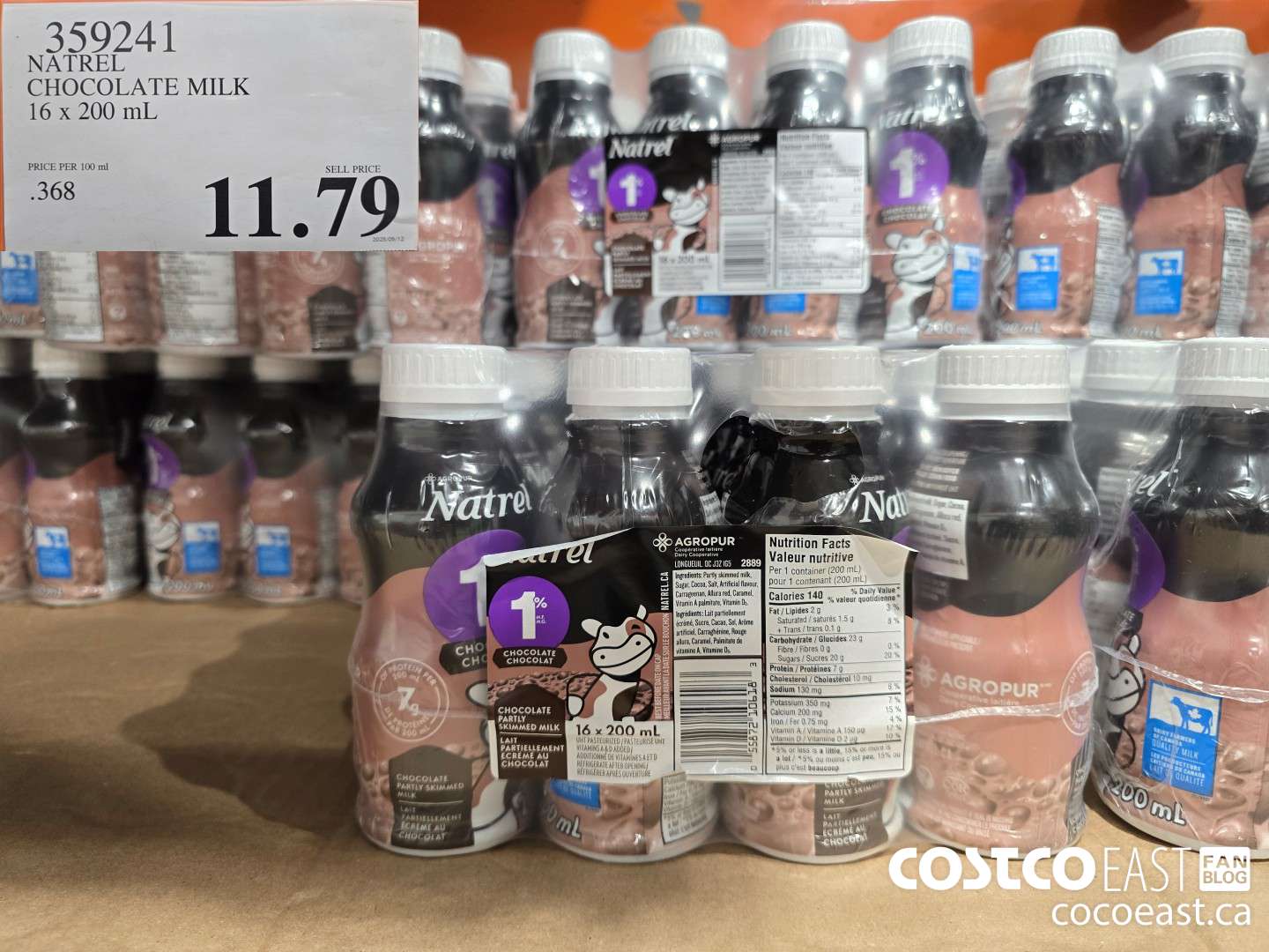 359241 NATREL CHOCOLATE MILK 16 x 200 mL $11.79