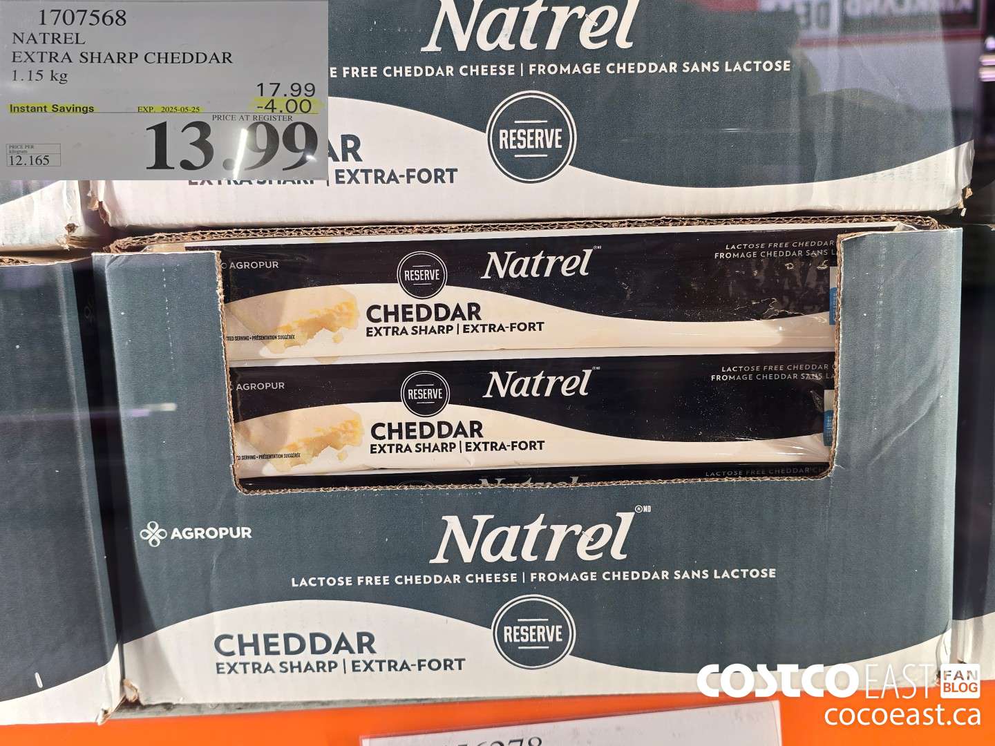 1707568 NATREL EXTRA SHARP CHEDDAR 1.15 kg ($4.00 INSTANT SAVINGS EXPIRES ON 2025-05-25) $13.99
