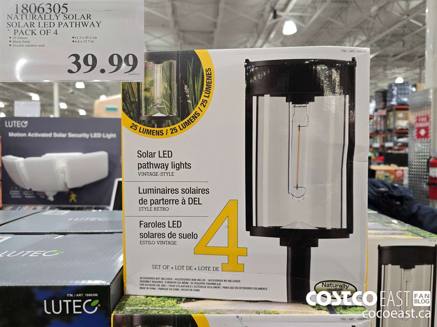 1806305 NATURALLY SOLAR SOLAR LED PATHWAY PACK OF 4 $39.99