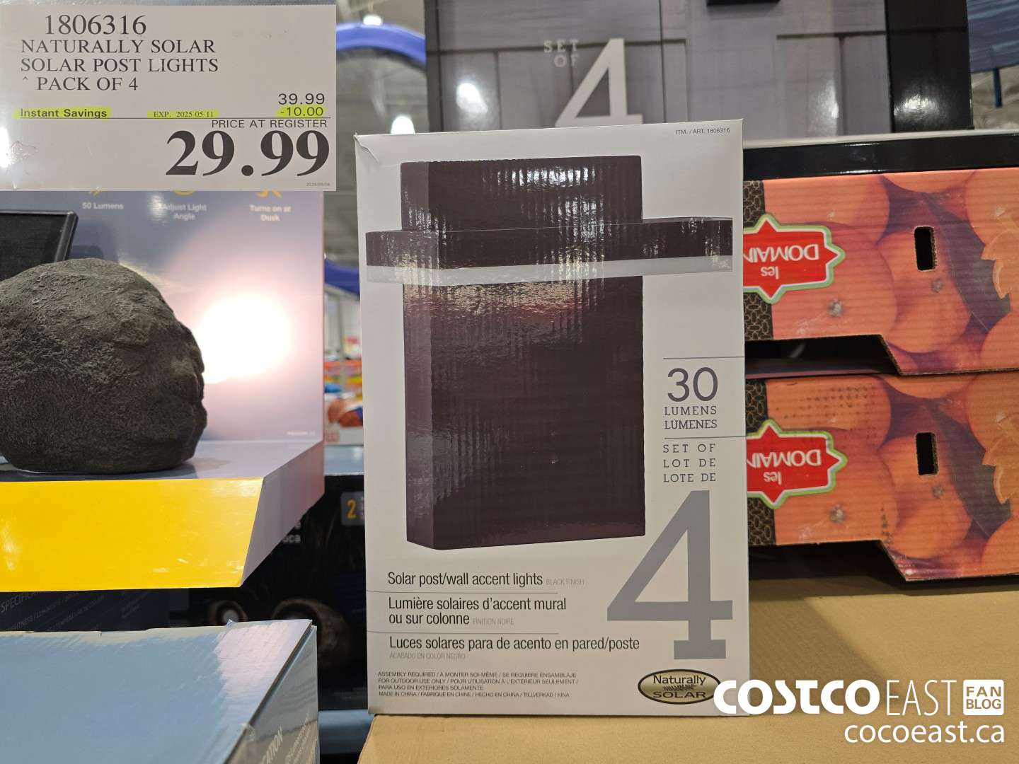 1806316 NATURALLY SOLAR SOLAR POST LIGHTS ~ PACK OF 4 ($10.00 INSTANT SAVINGS EXPIRES ON 2025-05-11) $29.99