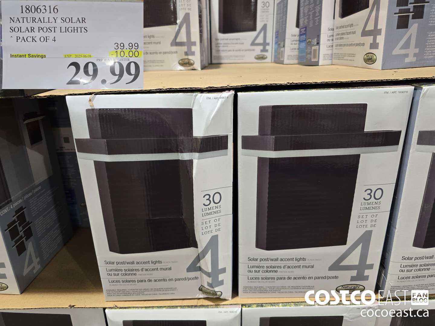 1806316 NATURALLY SOLAR SOLAR POST LIGHTS ~ PACK OF 4 ($10.00 INSTANT SAVINGS EXPIRES ON 2025-06-08) $29.99