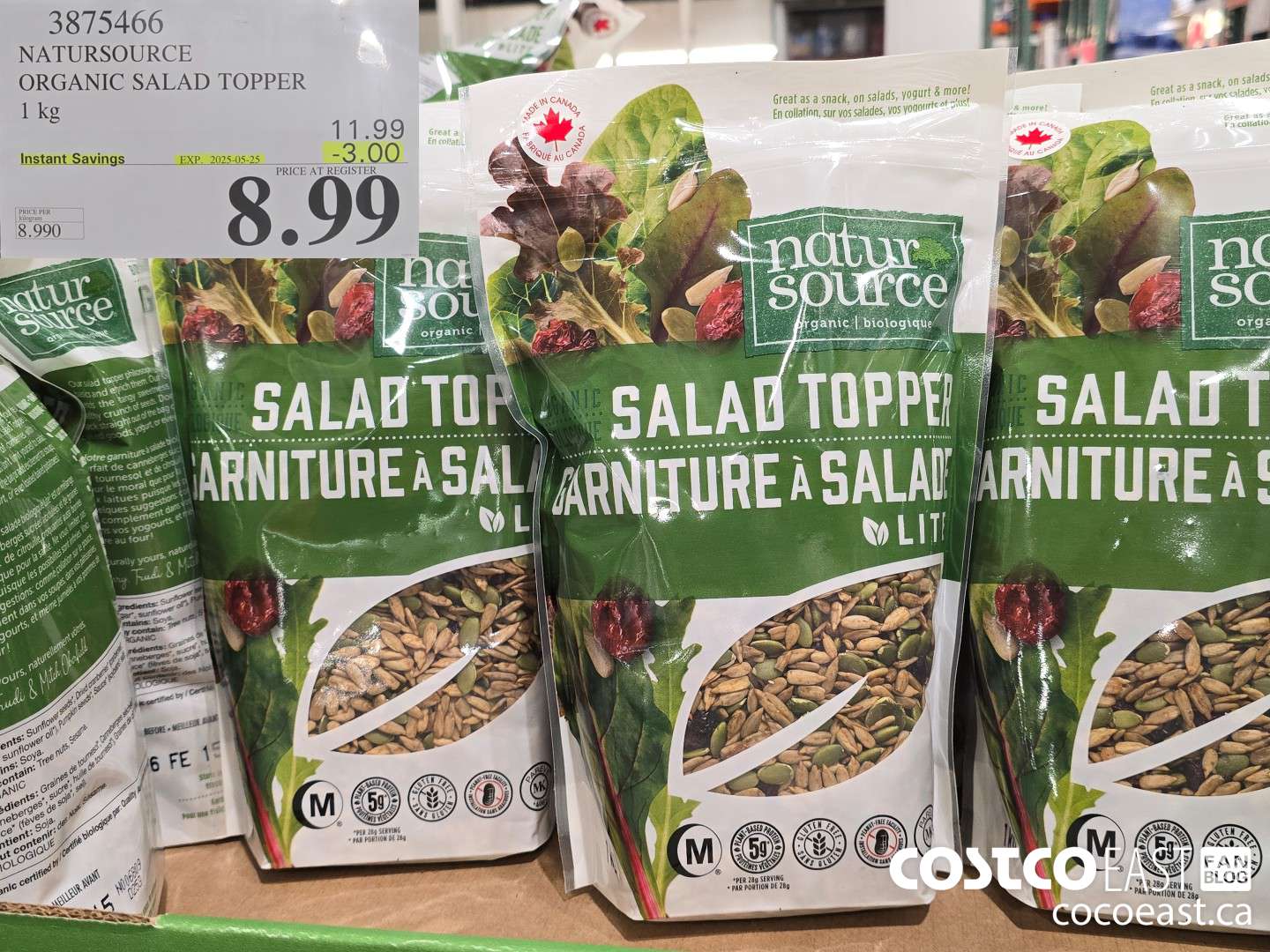 3875466 NATURSOURCE ORGANIC SALAD TOPPER 1 KG 2025-05-5 ($3.00 INSTANT SAVINGS EXPIRES ON 2025-05-25) $8.99