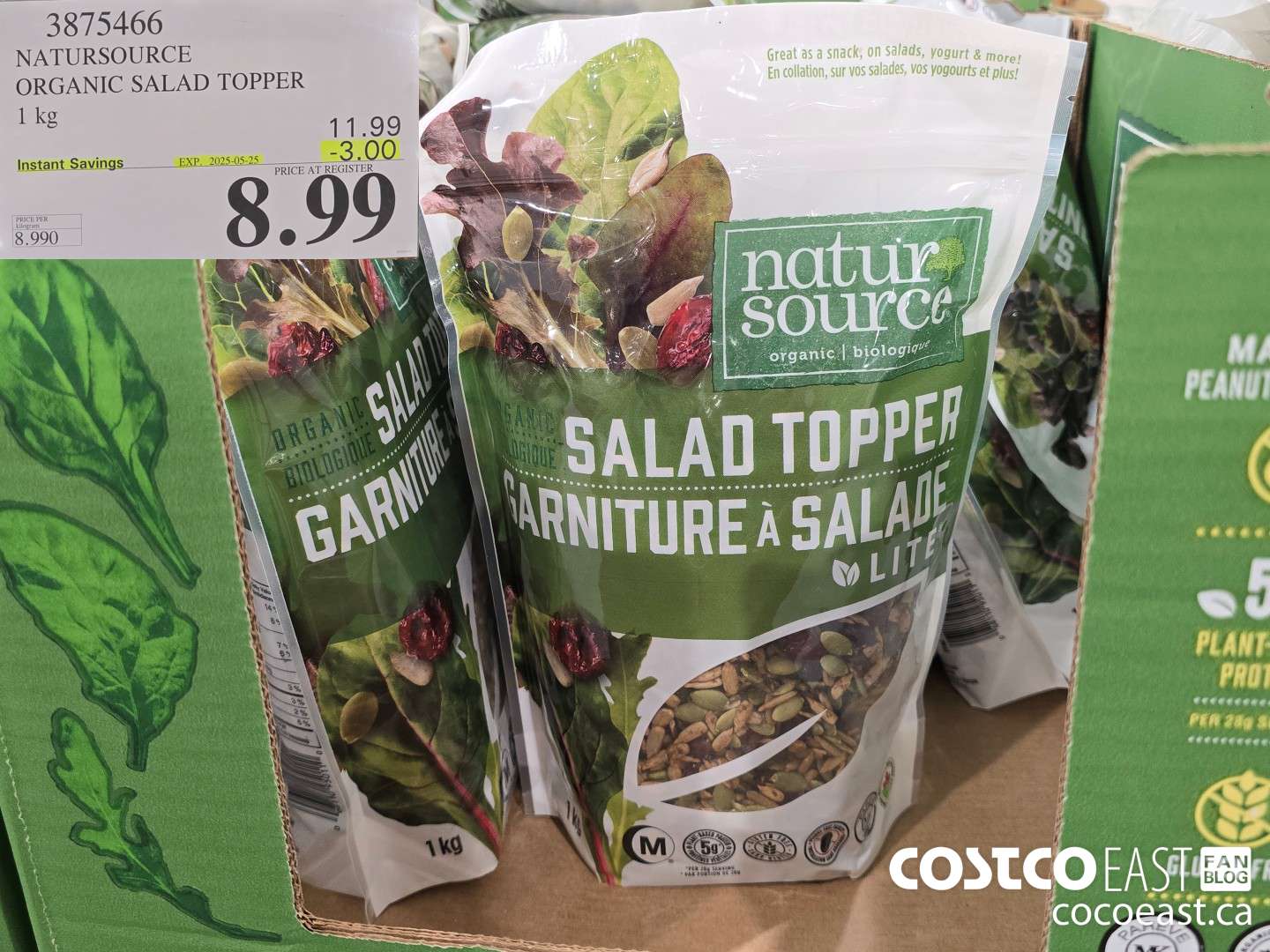 3875466 NATURSOURCE ORGANIC SALAD TOPPER 1 KG 2025-05-5 ($3.00 INSTANT SAVINGS EXPIRES ON 2025-05-25) $8.99