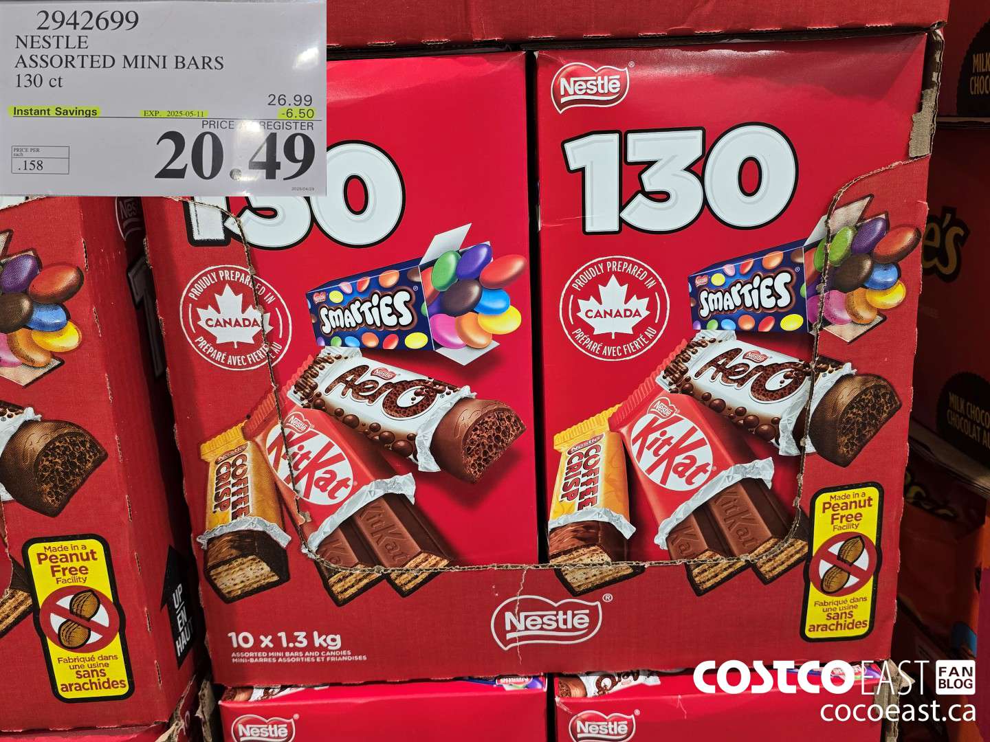 2942699 NESTLE ASSORTED MINI BARS 130 CT ($6.50 INSTANT SAVINGS EXPIRES ON 2025-05-11) $20.49