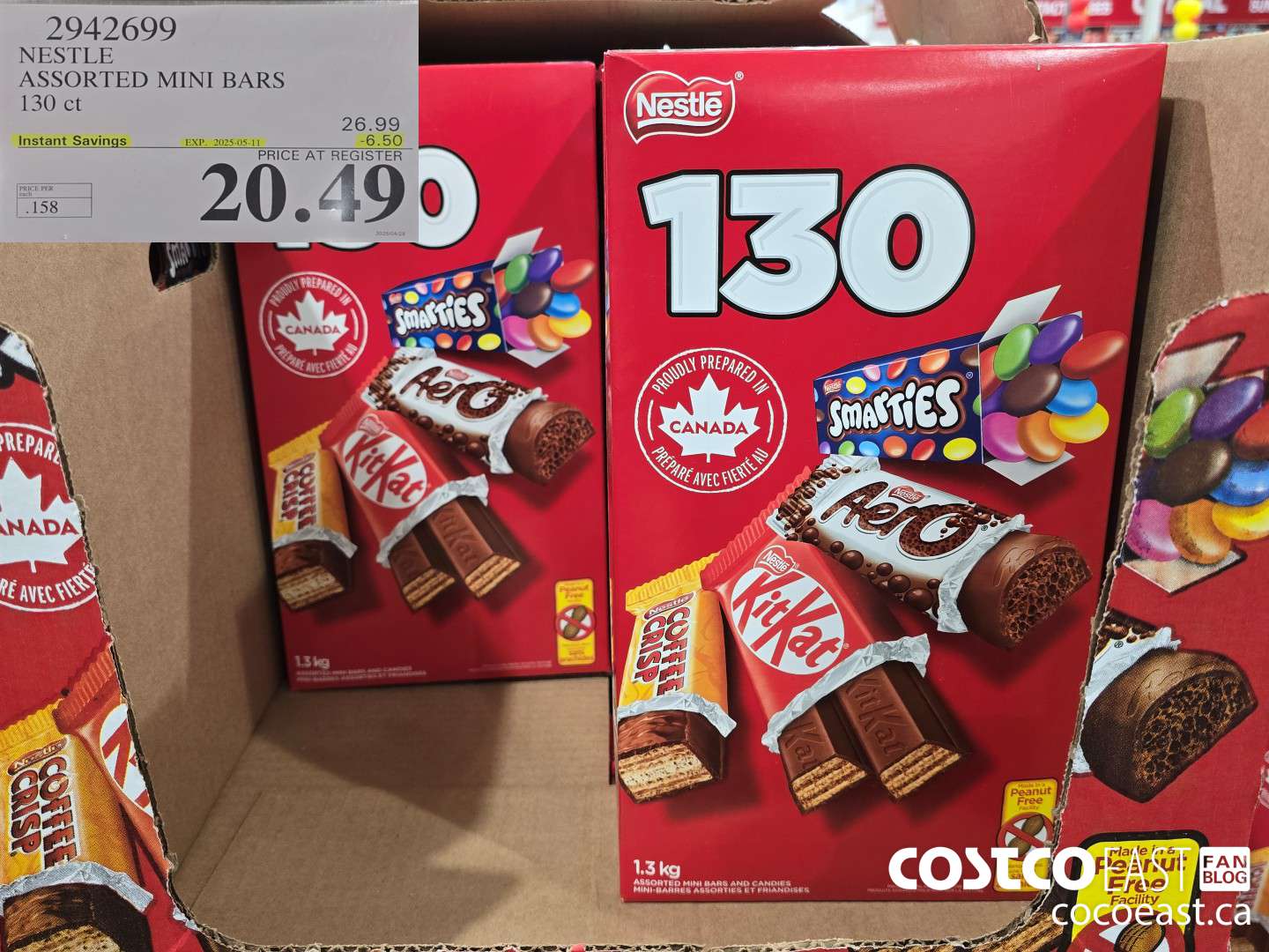 2942699 NESTLE ASSORTED MINI BARS 130 CT ($6.50 INSTANT SAVINGS EXPIRES ON 2025-05-11) $20.49