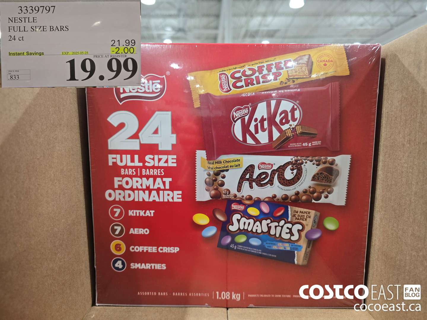 3339797 NESTLE FULL SIZE BARS 24 CT ($2.00 INSTANT SAVINGS EXPIRES ON 2025-05-25) $19.99