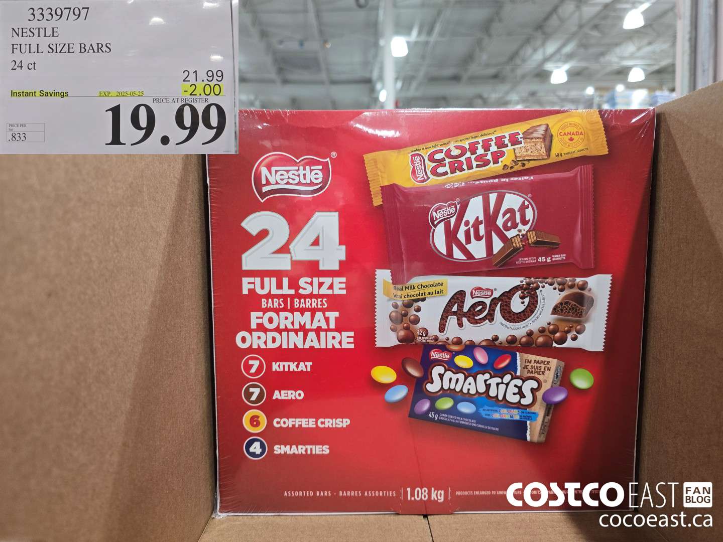3339797 NESTLE FULL SIZE BARS 24 CT ($2.00 INSTANT SAVINGS EXPIRES ON 2025-05-25) $19.99